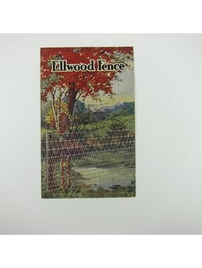 Postcard Ellwood Fence Mason Ohio Advertising Autumn Trees Red Antique 1913